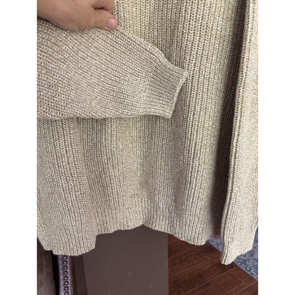 VTG Eddie Bauer Sweater Mens 2XL Oatmeal Henley Cotton Fisherman 90's Y2K Chunky - Picture 11 of 11